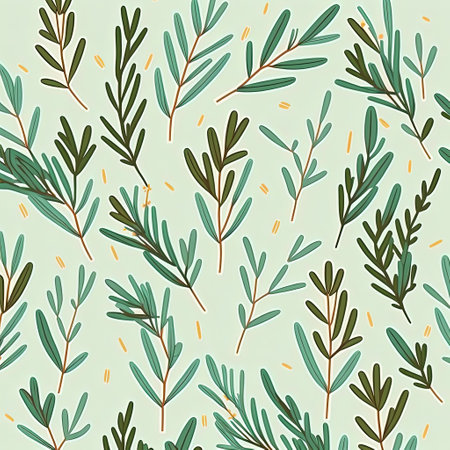 Rosemary spring beautiful plant,flat style. Generative Aiの素材