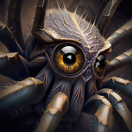 Spider head close up. Generative Aiの素材