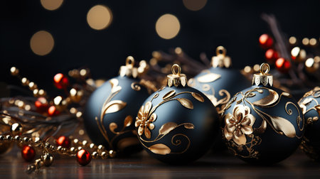 A Captivating Christmas backdrop background with Christmas decorations. Scene. Generative Aiの素材
