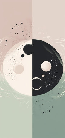 Beautiful abstract  shapes wallpaper desktop texture in pink, green blue and black tone palette. Generative Aiの素材