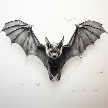 Watercolor drawing of a scary bat, Halloween element. Generative Aiの素材