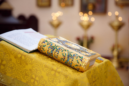Precious religious book about faith and God.の写真素材
