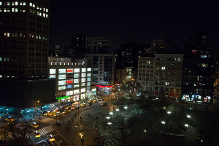 New York's Streets at Nightのeditorial素材