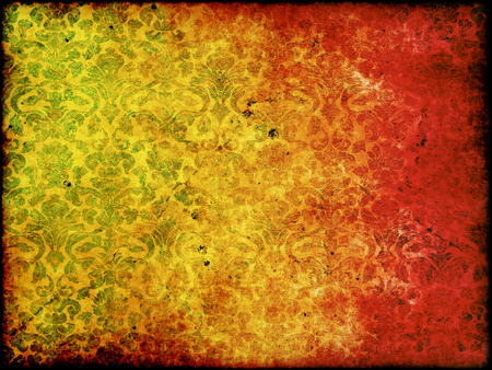 green red old grunge paper sheet with vintage pattern, vintage backgroundの写真素材