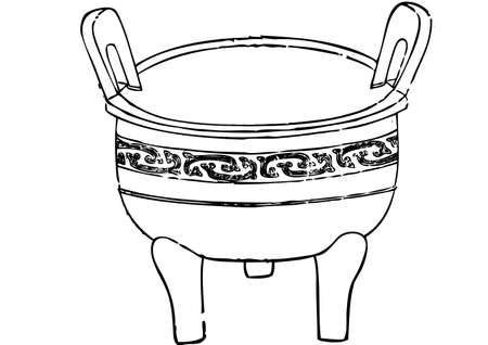 This tripod is made of bronze for chinaのイラスト素材