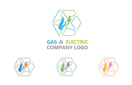 Company logo template for gas and electric servicesのイラスト素材