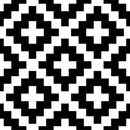 Seamless Geometric Pattern. Vector Black and White Background. Regular Texture