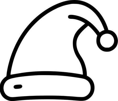 Santa hat in outline icon style, christmas theme.のイラスト素材