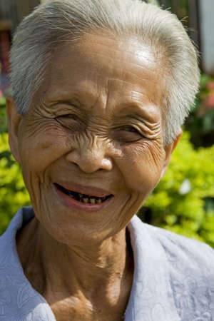 Portrait of an old Asian, woman of Thailand