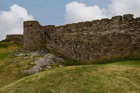Hammershus, ruins of a castle in Bornholm, Denmarkの写真素材