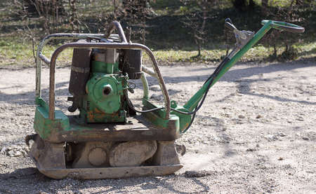 Building machine for rolling the sidewalkの写真素材