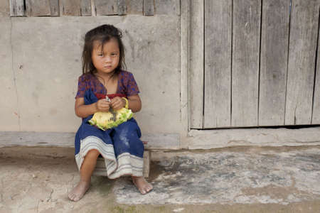 Child of Asia in Laosの写真素材
