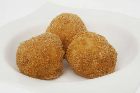 Apricot dumpling, popular sweet dessert with bread crumb