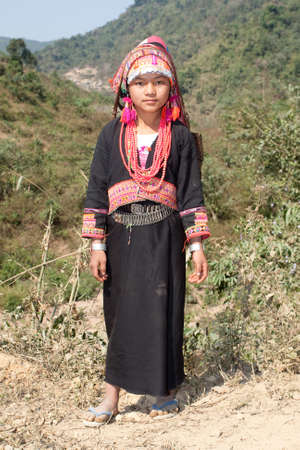 Akha woman in Laosの写真素材