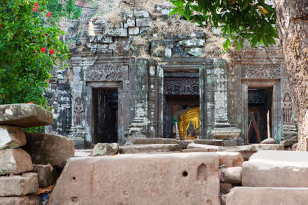 Wat Phu Khmer temple in Laosの写真素材
