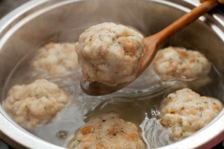 cooking bread dumplingsの写真素材