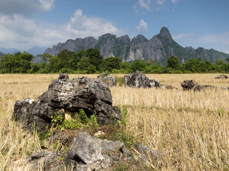 Vang Vieng karst mountainsの写真素材