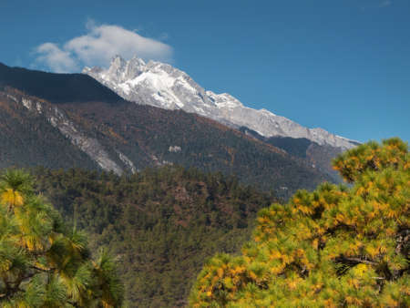 Haba Snow Mountain, Yunnan, Chinaの写真素材