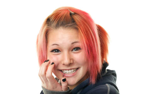 Portrait of teenager with lip ring
