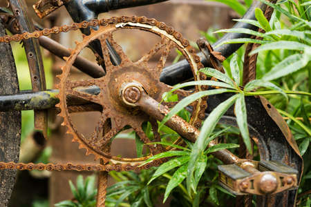 Old rusty bicycleの写真素材
