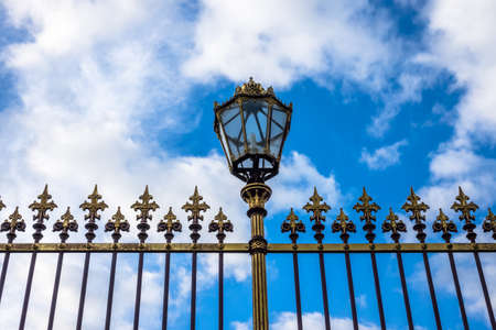 Historical fence with lanternの写真素材