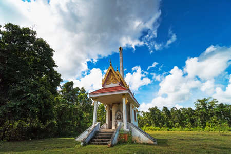 landscape in Thailand with building for cremationの写真素材