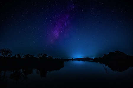 Landscape Night Milky Wayの写真素材