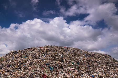 Landfill With Cumulus Cloudsの写真素材