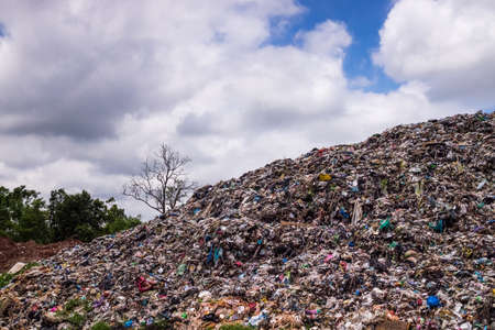 Landfill With Cumulus Cloudsの写真素材