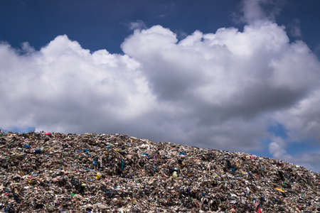 Landfill With Cumulus Cloudsの写真素材