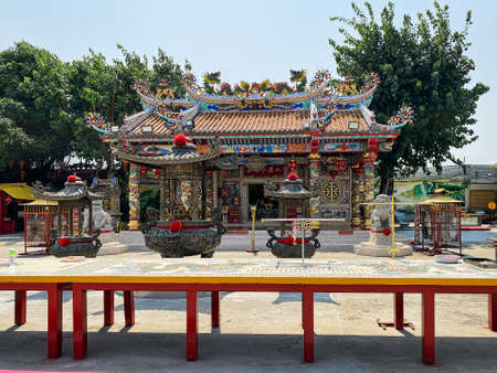 Udon Thani, Thailand - March 9, 2020: Chinese temple at the Thai-Chinese cultural center is travel destinations for locals and touristsのeditorial素材
