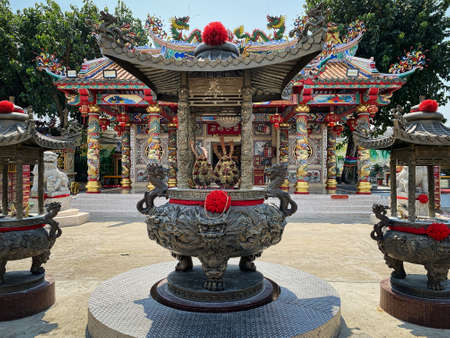 Udon Thani, Thailand - March 9, 2020: Chinese temple at the Thai-Chinese cultural center is travel destinations for locals and touristsのeditorial素材