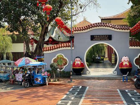 Udon Thani, Thailand - March 9, 2020: The Thai-Chinese cultural center in Udon Thani is a calm spiritual place for locals and touristsのeditorial素材