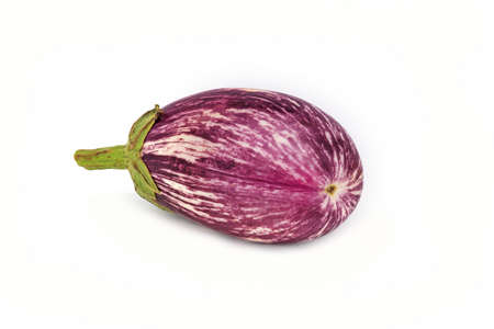 Aubergine On White, close up of eggplant on white background