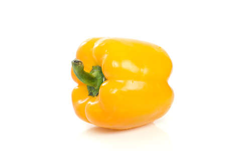 Single yellow sweet pepper isolated on the white background