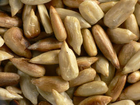 Roasted sunflower seeds. Macro