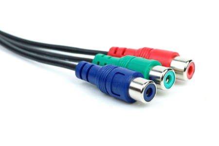 RGB (or component) video coonectors cable isolated on the white background