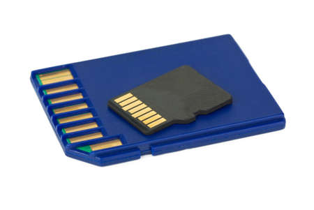 SD and MicroSD cards  isolated on the white background