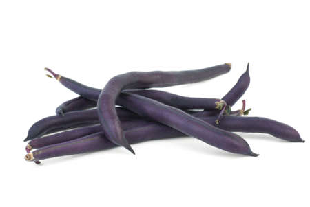 Black wax beans  isolated on the white background