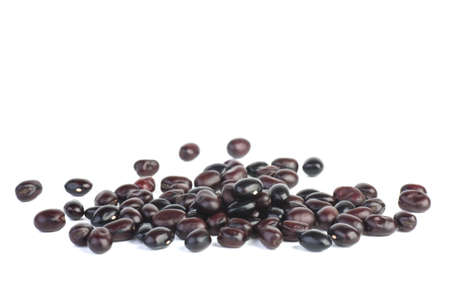 Black haricot beans isolated on white backgroundの写真素材
