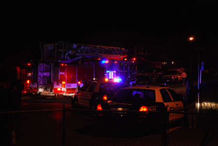 Emergency Vehicles at Night