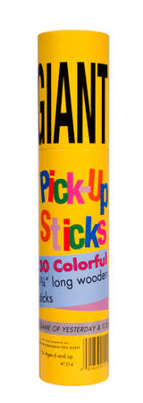 RIVER FALLS,WISCONSIN-NOVEMBER 11,2014: A tube of giant pick-up sticks. This product is distributed...