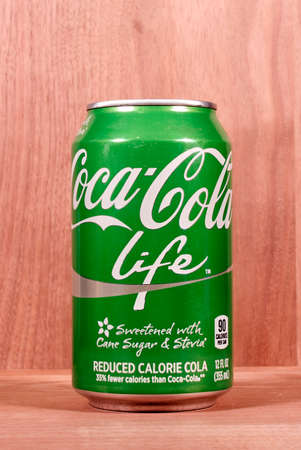 RIVER FALLS,WISCONSIN-MARCH 10,2015: A can of Coca-Cola Lite. This soda has thirty five percent fewer calories than regular Coca-Cola.のeditorial素材
