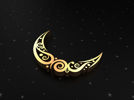 Swirl Moon on a Starry backgroundの写真素材