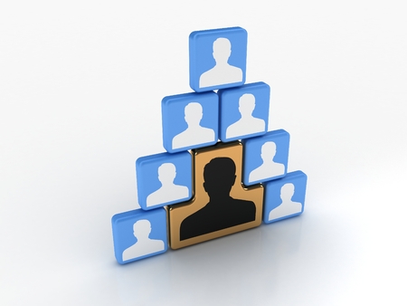 Key Position in the organisation; Team leader upon which the whole team depends.の写真素材