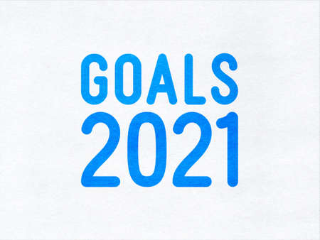 Goals 2021 on paper textureの写真素材