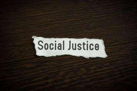 Social justice - Scrap pieces of paperの写真素材