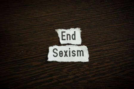 End sexism - Scrap pieces of paperの写真素材