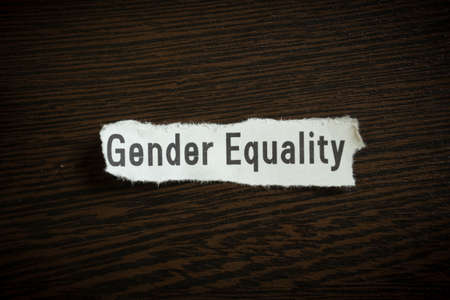 Gender equality - Scrap pieces of paperの写真素材