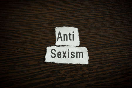 Anti sexism - Scrap pieces of paperの写真素材
